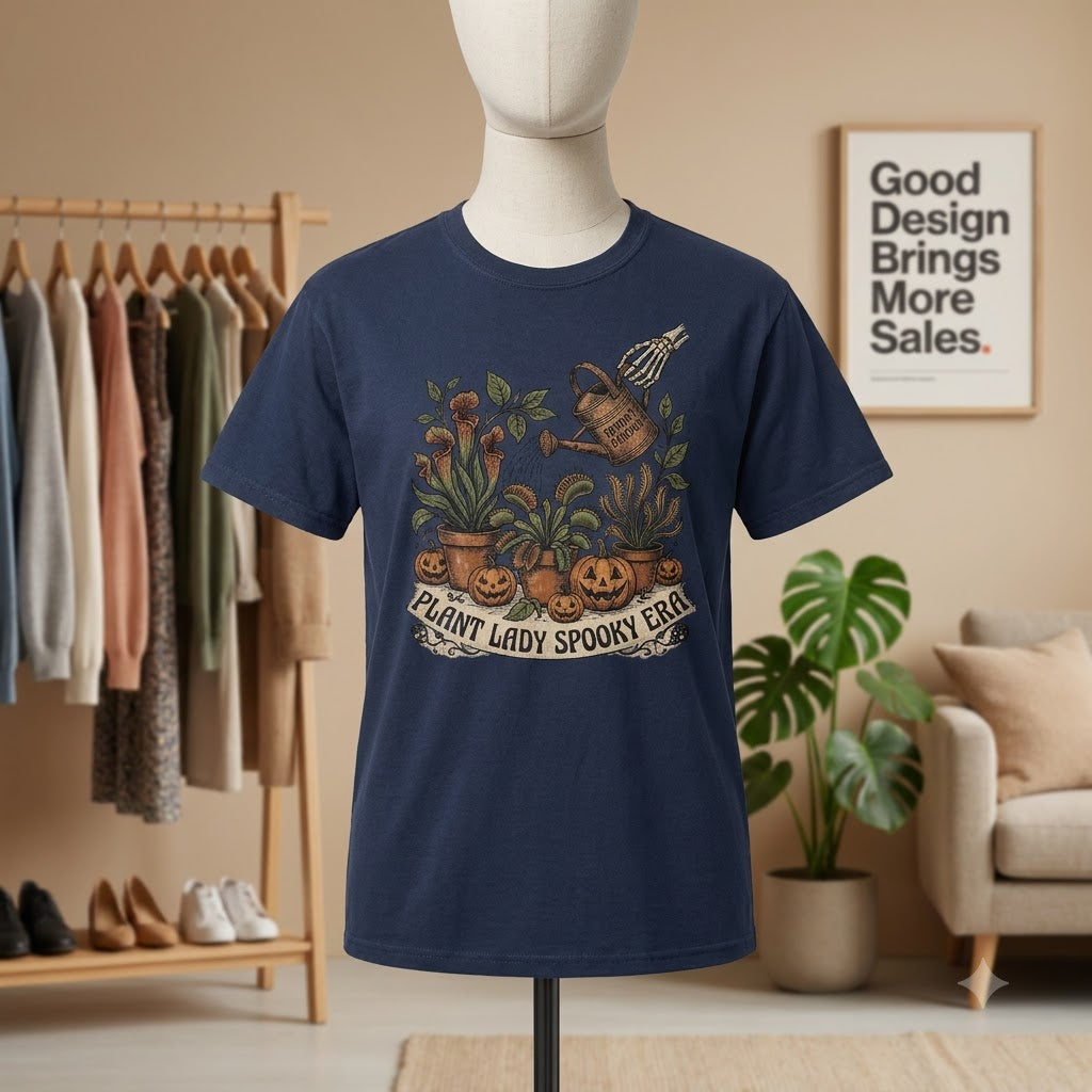 Plant Lady Spooky Era Halloween Hoodie - Vintage Botanical Skeleton Garden Graphic Sweatshirt