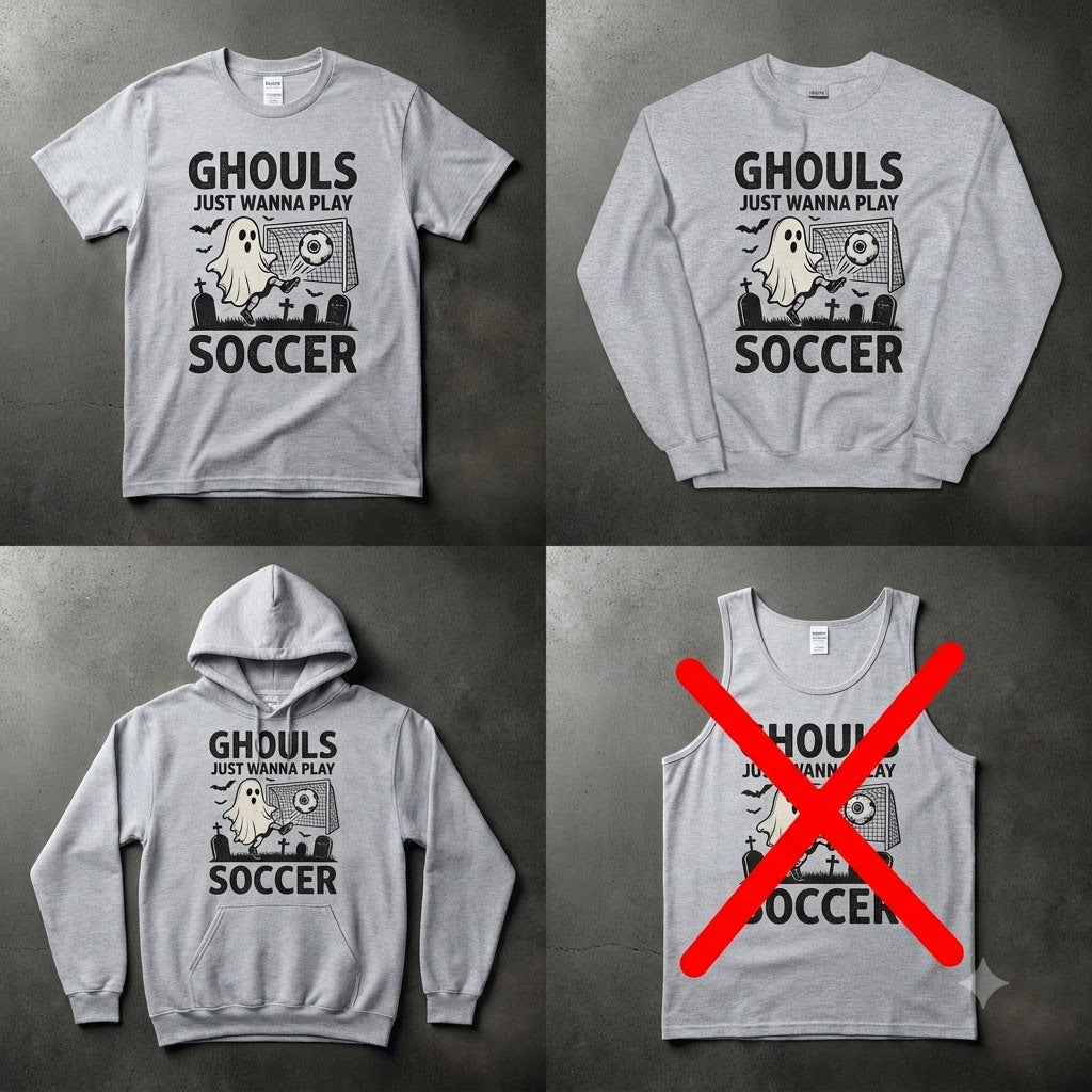 Ghouls Just Wanna Play Soccer Halloween Hoodie - 1930s Rubber Hose Ghost Athlete Graphic Sweatshirt