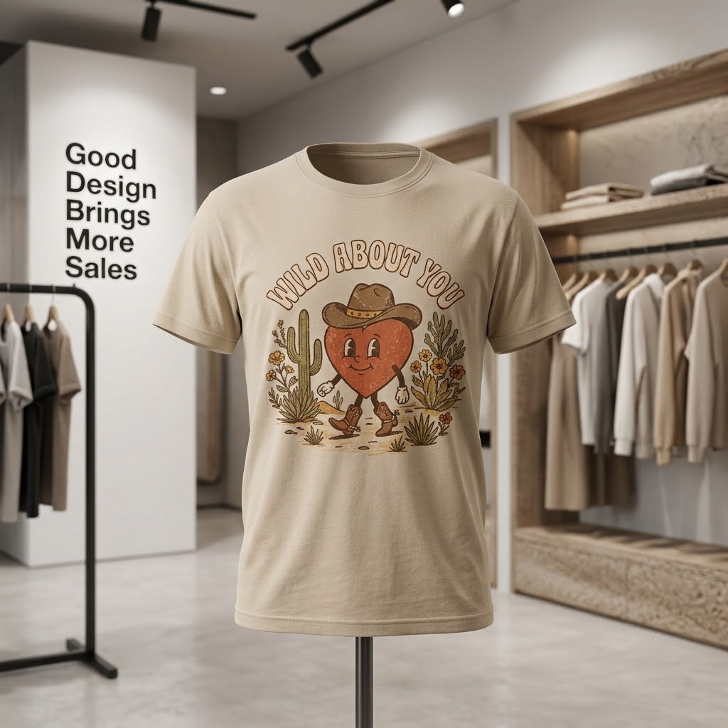 Wild About You Retro Western Valentine Gift (T-Shirt, Sweatshirt, Hoodie)