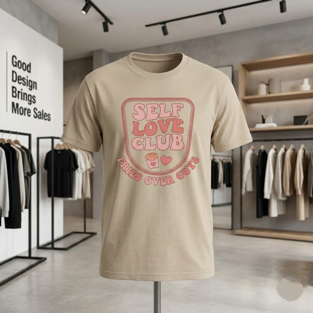 Self Love Club Fries Over Guys Funny Bestie Gift (T-Shirt, Sweatshirt, Hoodie)