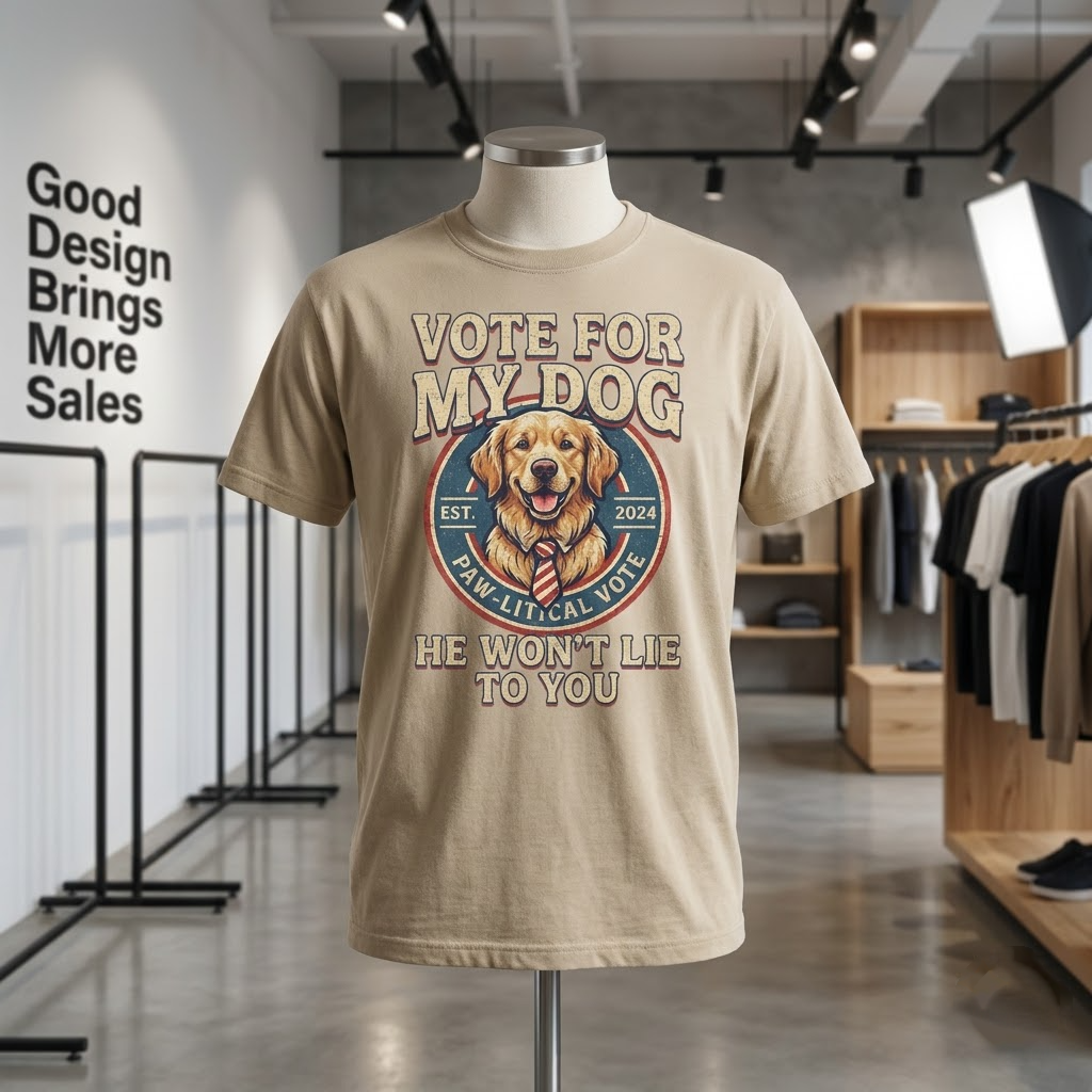 Vote For My Dog He Won't Lie Funny Election Gift (T-Shirt, Sweatshirt, Hoodie)