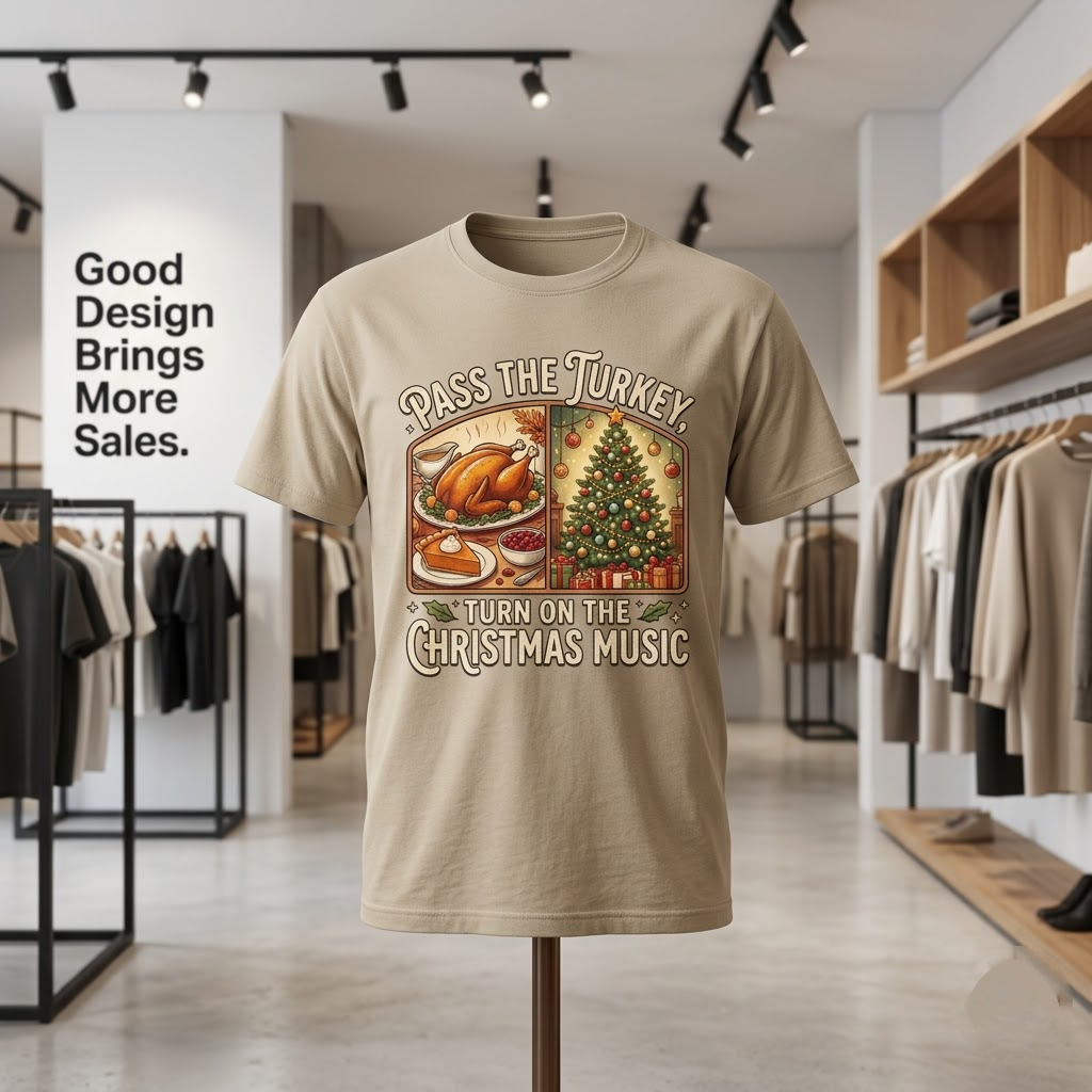 Pass The Turkey Turn On The Christmas Music Holiday Gift (T-Shirt, Sweatshirt, Hoodie)