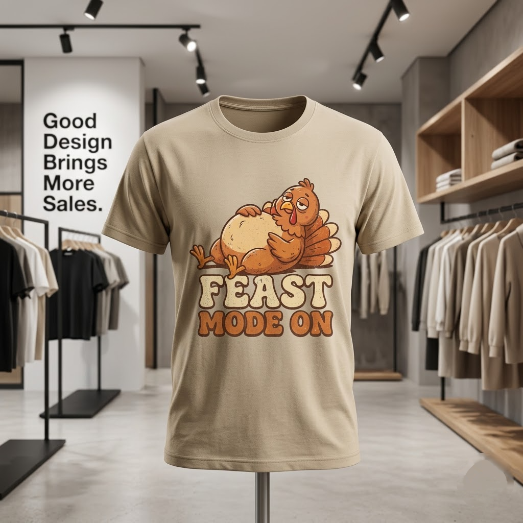 Feast Mode On Funny Turkey Food Coma Thanksgiving Gift (T-Shirt, Sweatshirt, Hoodie)