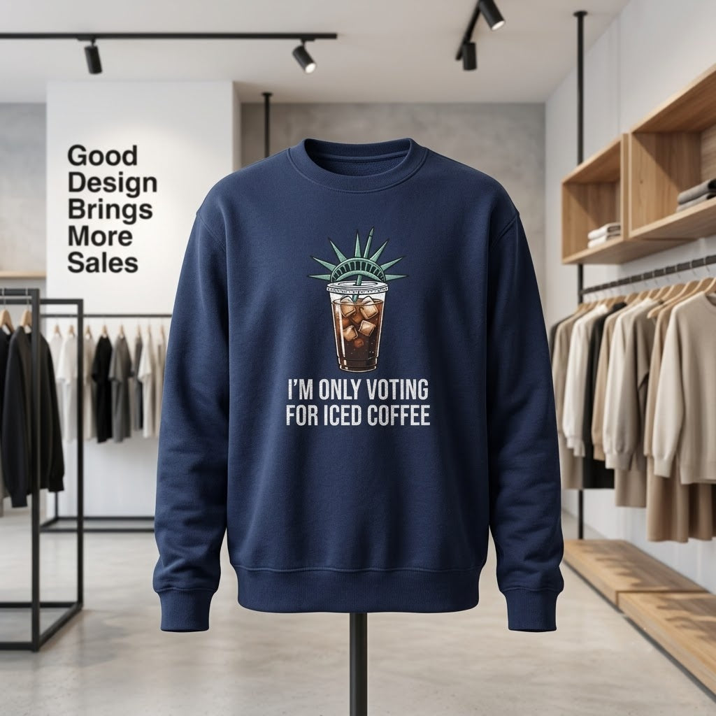 I'm Only Voting For Iced Coffee Funny Election Gift (T-Shirt, Sweatshirt, Hoodie)