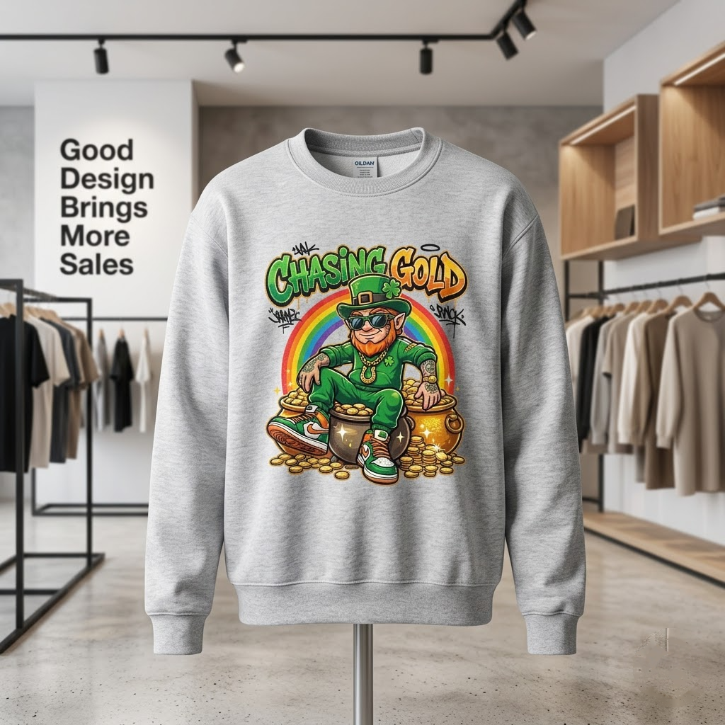 Chasing Gold Cool Leprechaun St Patricks Day Gift (T-Shirt, Sweatshirt, Hoodie)