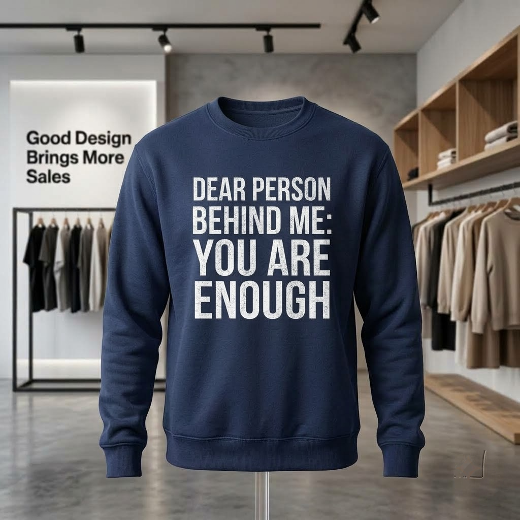Dear Person Behind Me You Are Enough Positivity Gift (T-Shirt, Sweatshirt, Hoodie)