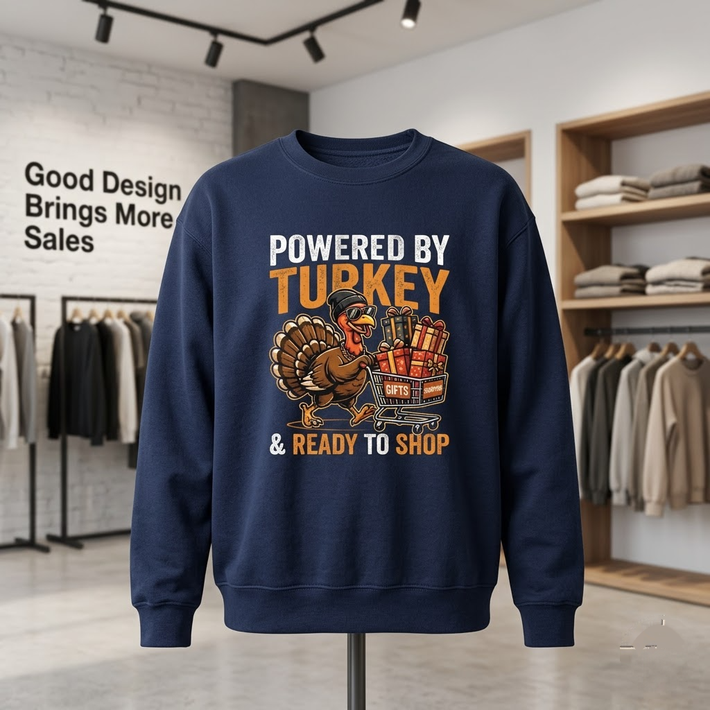 Powered By Turkey Ready To Shop Black Friday Gift (T-Shirt, Sweatshirt, Hoodie)