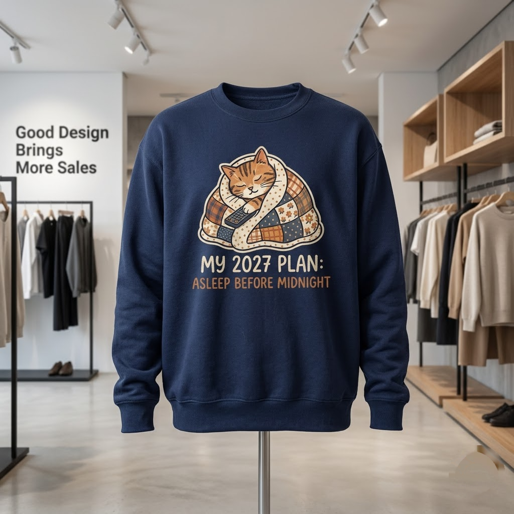 My 2027 Plan Asleep Before Midnight Funny Introvert NYE Gift (T-Shirt, Sweatshirt, Hoodie)