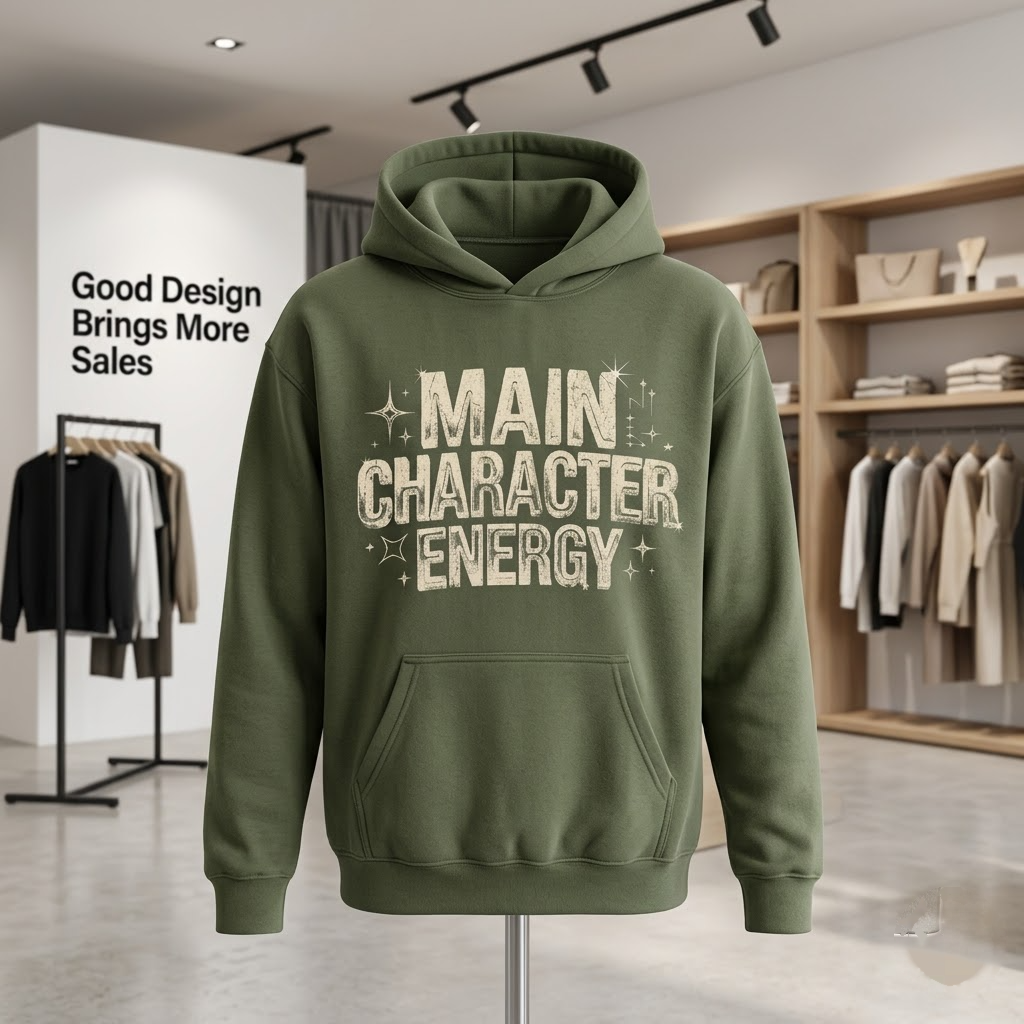 Main Character Energy Shirt, Retro Y2K Aesthetic Sweatshirt, Vintage Distressed Typography Hoodie