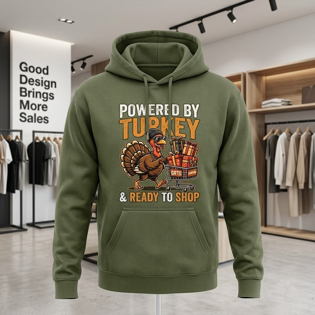Powered By Turkey Ready To Shop Black Friday Gift (T-Shirt, Sweatshirt, Hoodie)