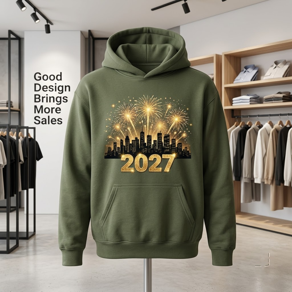 2027 City Skyline Fireworks New Years Eve Party Gift (T-Shirt, Sweatshirt, Hoodie)
