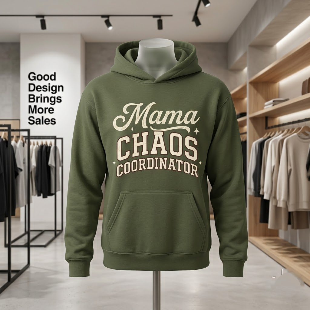 Retro Mama Chaos Coordinator Funny Mom Gift (T-Shirt, Sweatshirt, Hoodie)