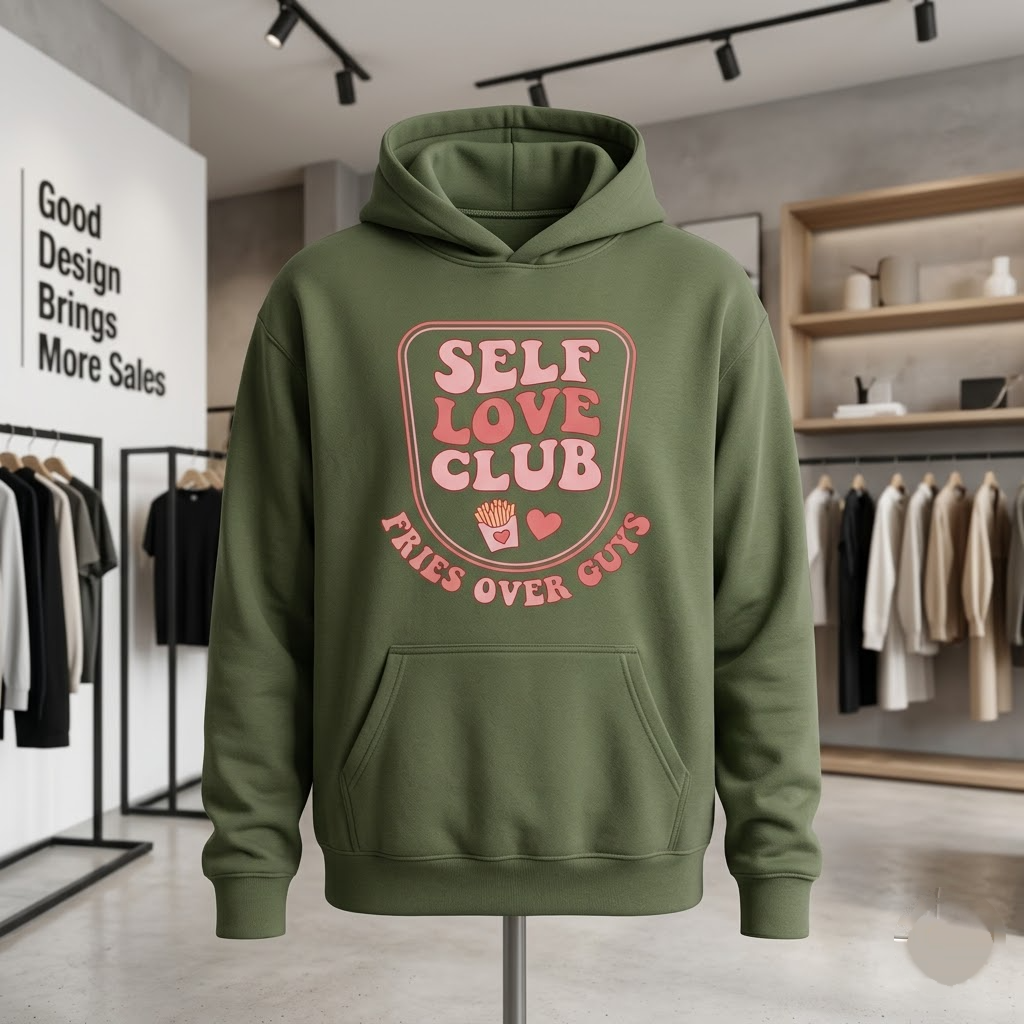 Self Love Club Fries Over Guys Funny Bestie Gift (T-Shirt, Sweatshirt, Hoodie)