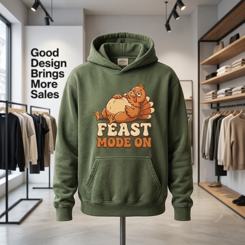 Feast Mode On Funny Turkey Food Coma Thanksgiving Gift (T-Shirt, Sweatshirt, Hoodie)