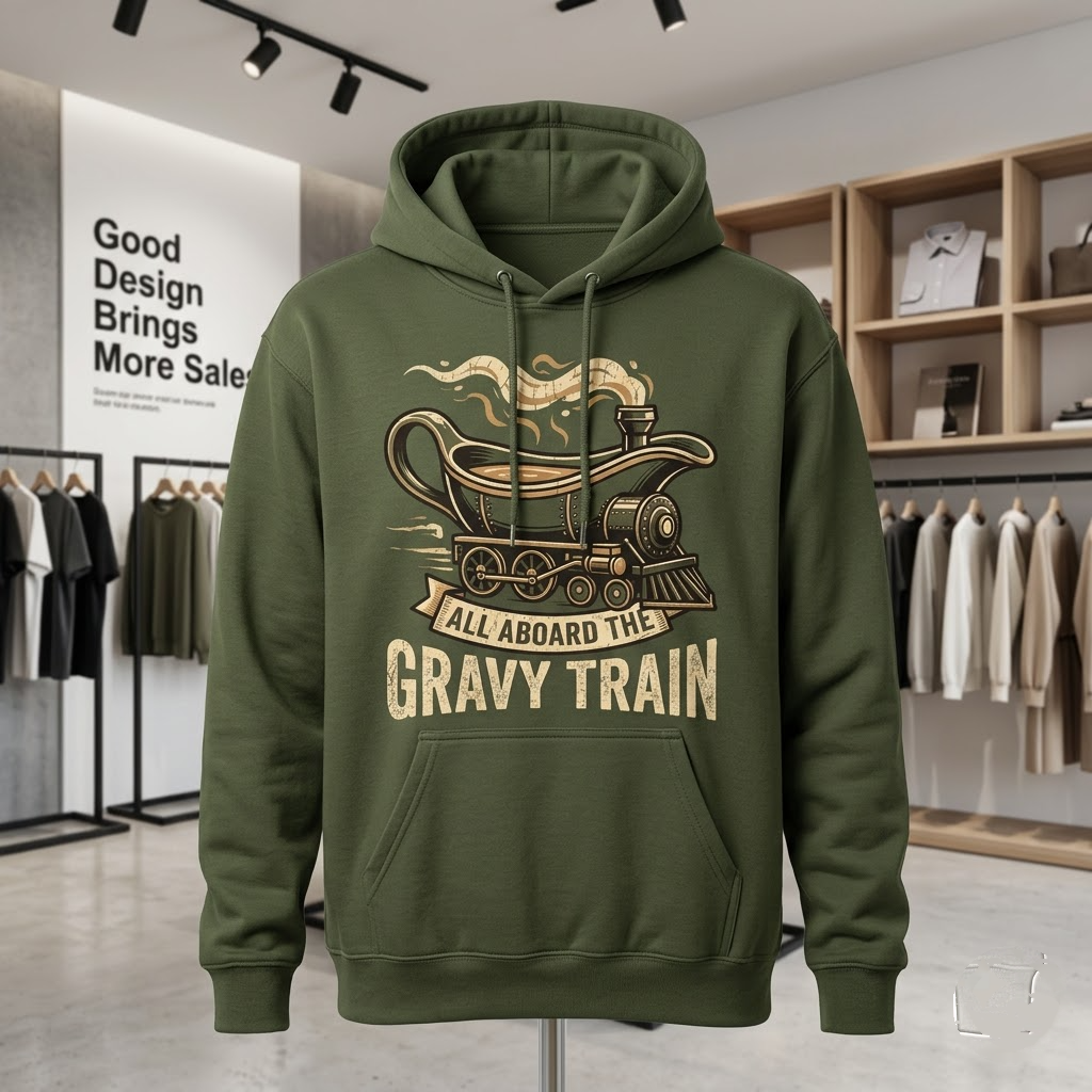 All Aboard The Gravy Train Funny Thanksgiving Gift (T-Shirt, Sweatshirt, Hoodie)