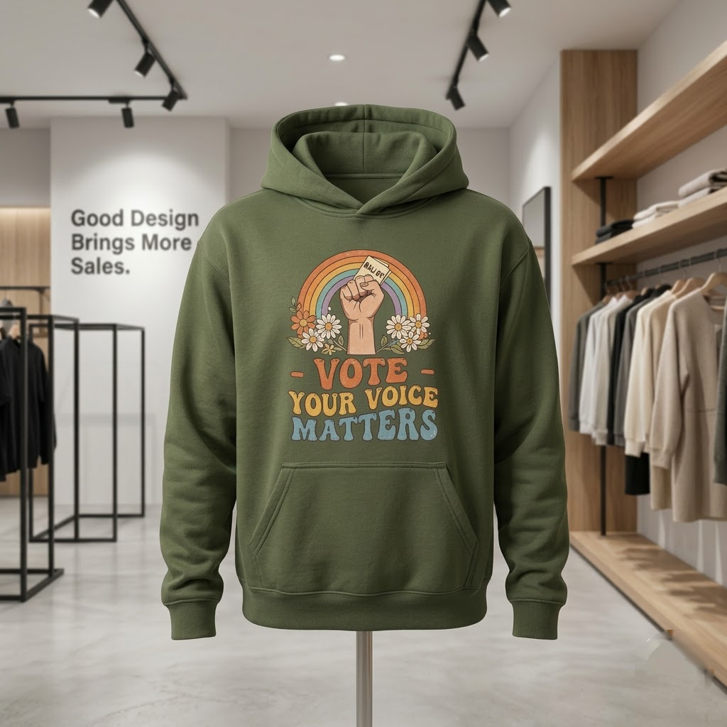 Vote Your Voice Matters Retro Election Gift (T-Shirt, Sweatshirt, Hoodie)