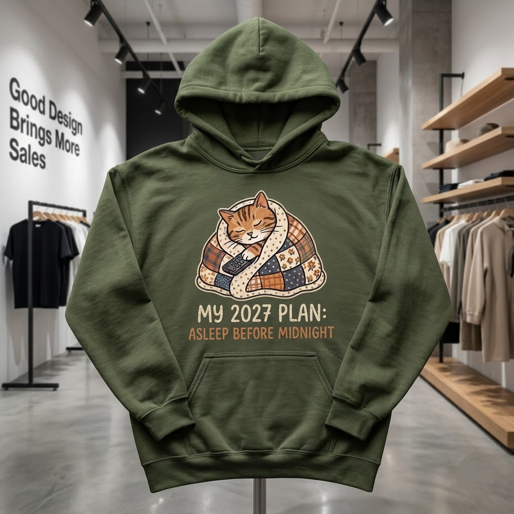 My 2027 Plan Asleep Before Midnight Funny Introvert NYE Gift (T-Shirt, Sweatshirt, Hoodie)