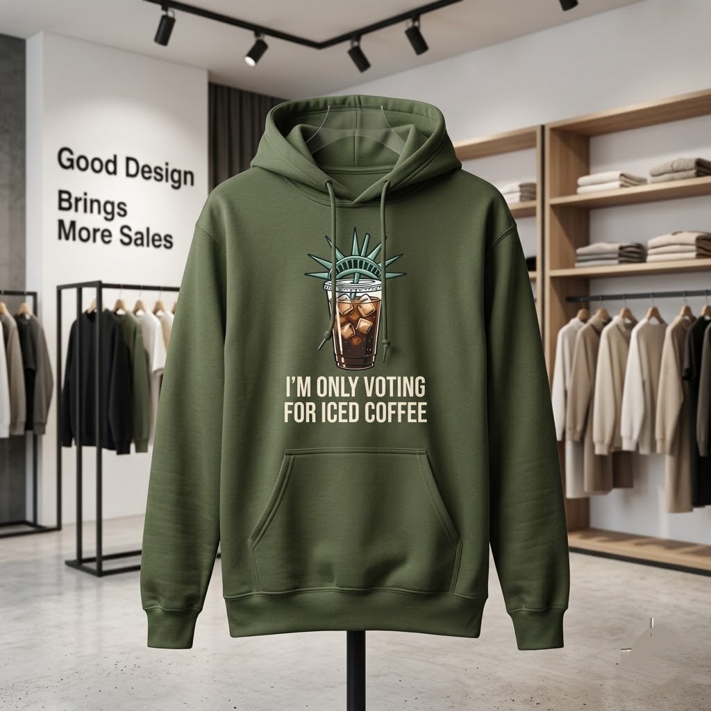 I'm Only Voting For Iced Coffee Funny Election Gift (T-Shirt, Sweatshirt, Hoodie)