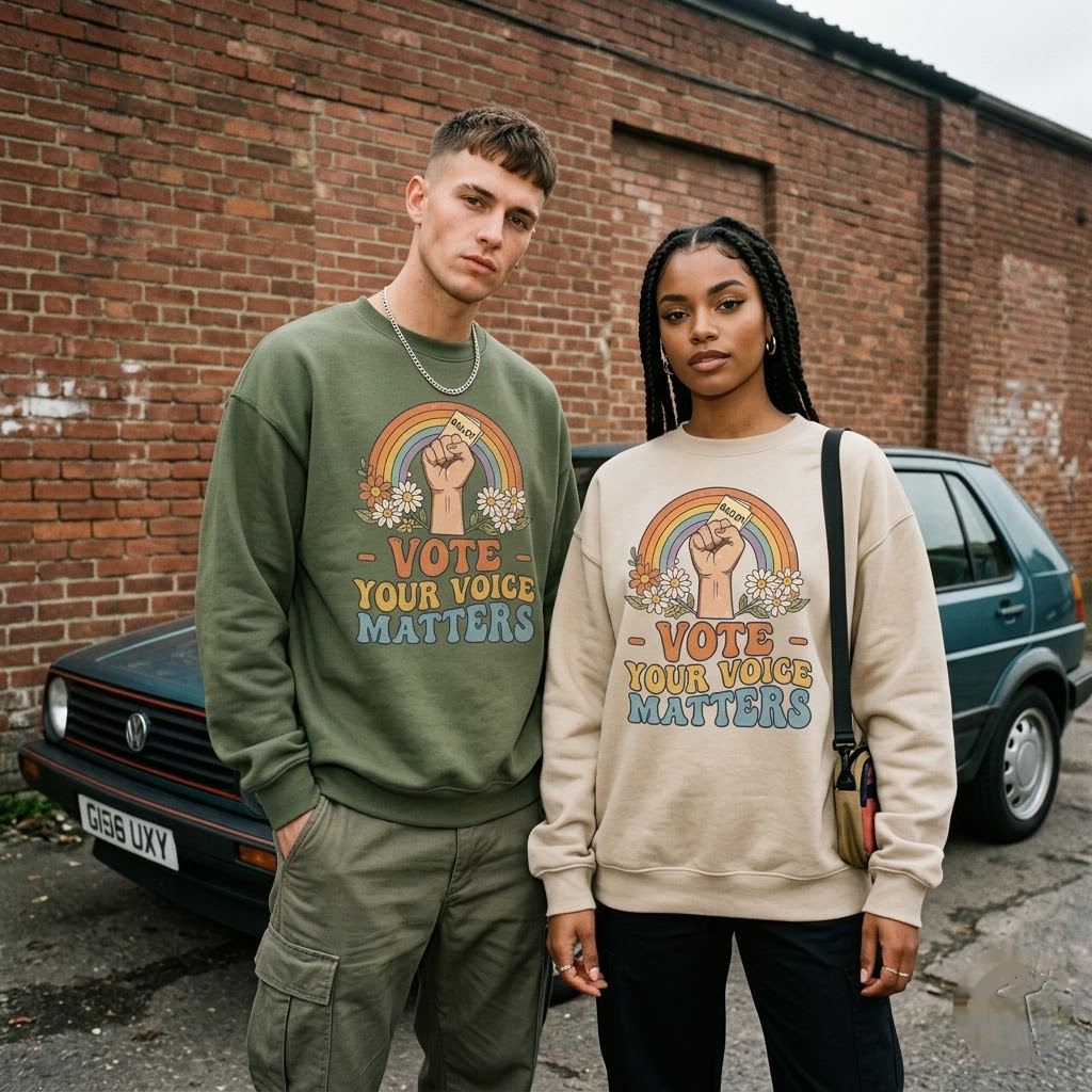 Vote Your Voice Matters Retro Election Gift (T-Shirt, Sweatshirt, Hoodie)