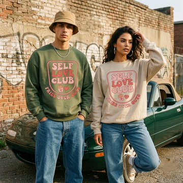 Self Love Club Fries Over Guys Funny Bestie Gift (T-Shirt, Sweatshirt, Hoodie)