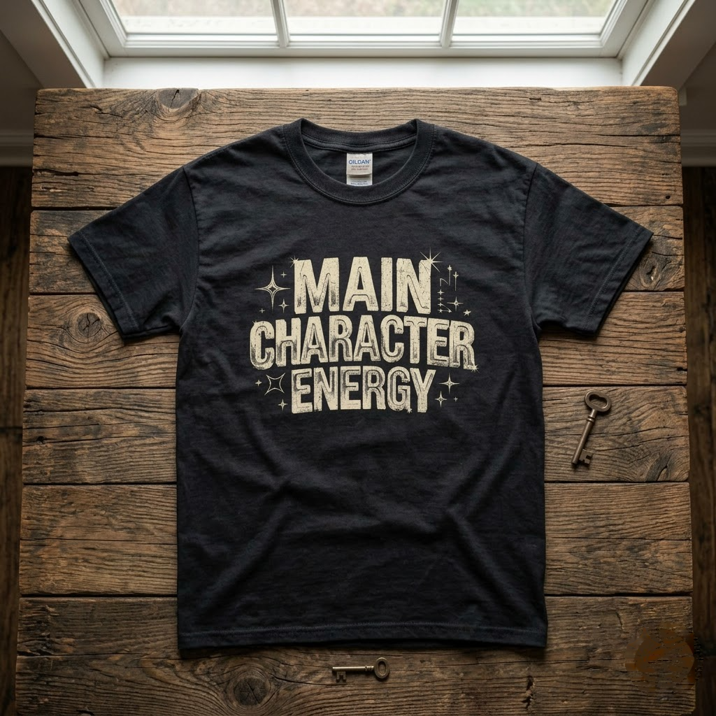 Main Character Energy Shirt, Retro Y2K Aesthetic Sweatshirt, Vintage Distressed Typography Hoodie