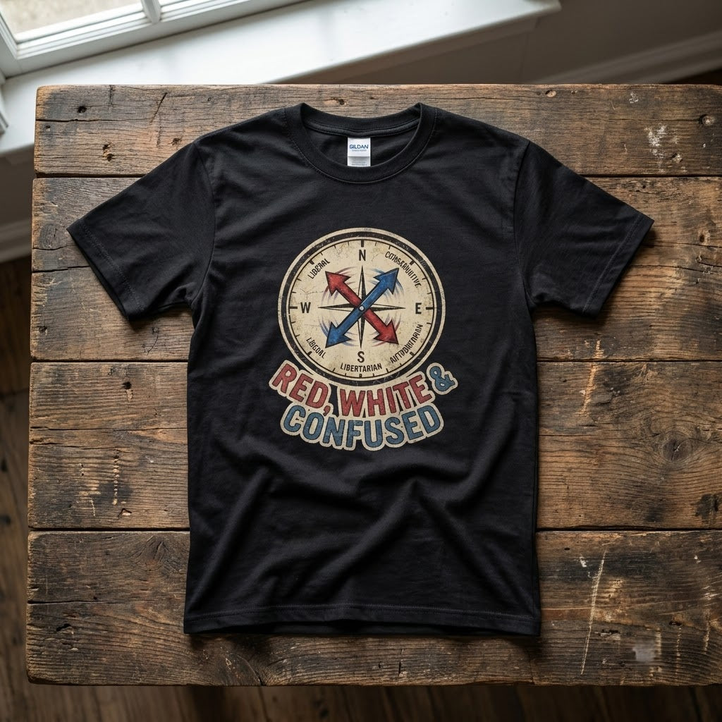 Red White And Confused Funny Political Election Gift (T-Shirt, Sweatshirt, Hoodie)