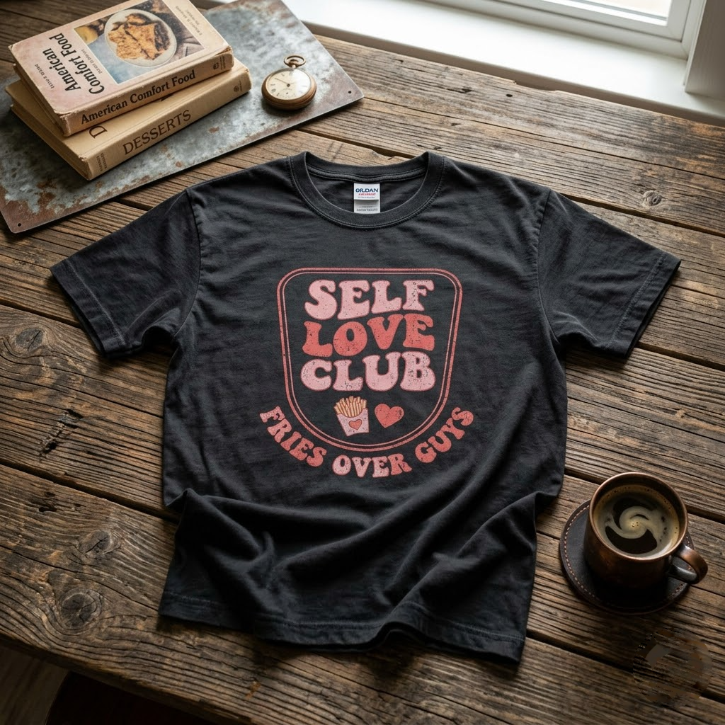 Self Love Club Fries Over Guys Funny Bestie Gift (T-Shirt, Sweatshirt, Hoodie)