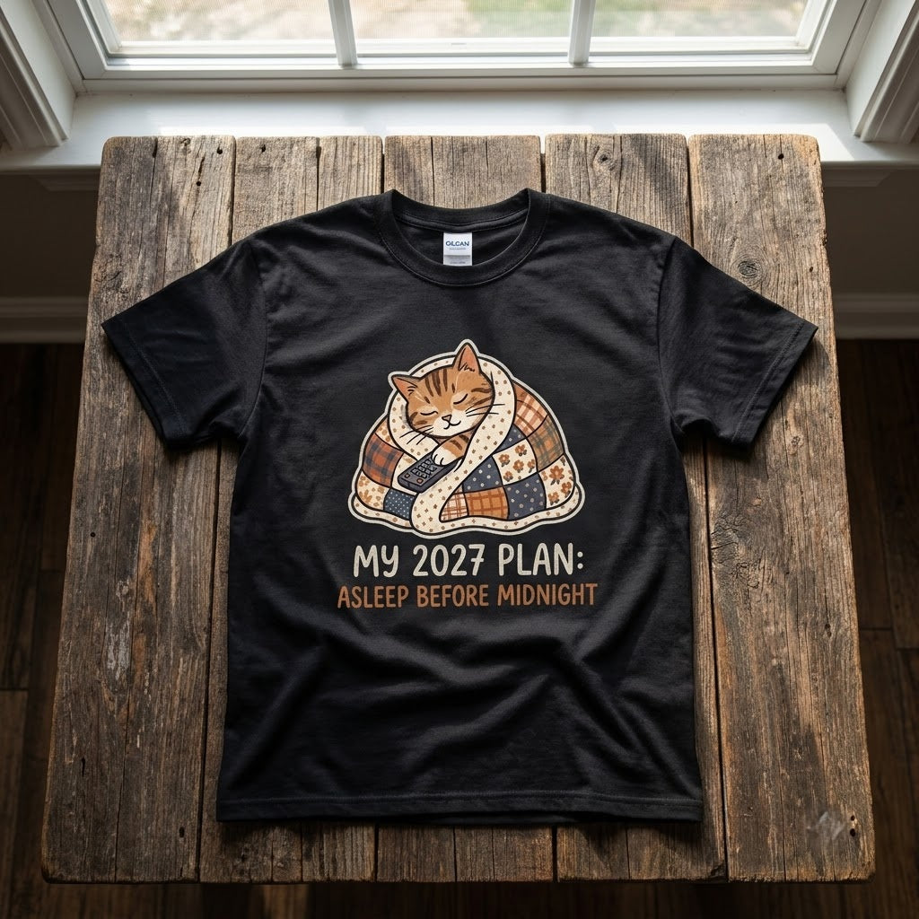 My 2027 Plan Asleep Before Midnight Funny Introvert NYE Gift (T-Shirt, Sweatshirt, Hoodie)