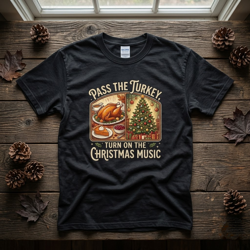 Pass The Turkey Turn On The Christmas Music Holiday Gift (T-Shirt, Sweatshirt, Hoodie)