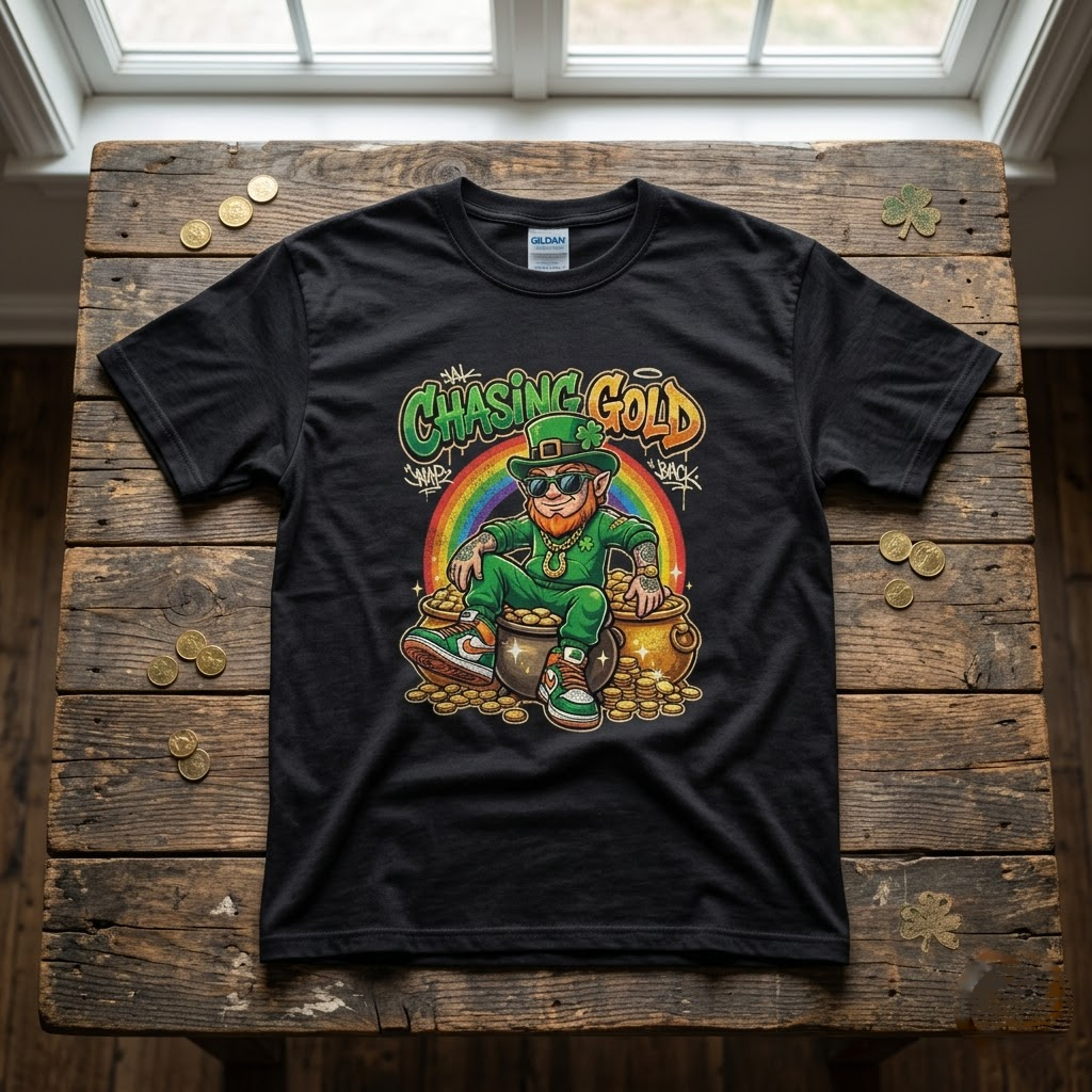 Chasing Gold Cool Leprechaun St Patricks Day Gift (T-Shirt, Sweatshirt, Hoodie)