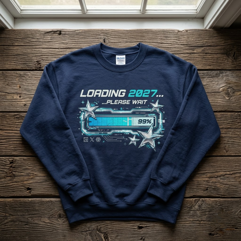 Loading 2027 Please Wait Y2K New Years Eve Gift (T-Shirt, Sweatshirt, Hoodie)