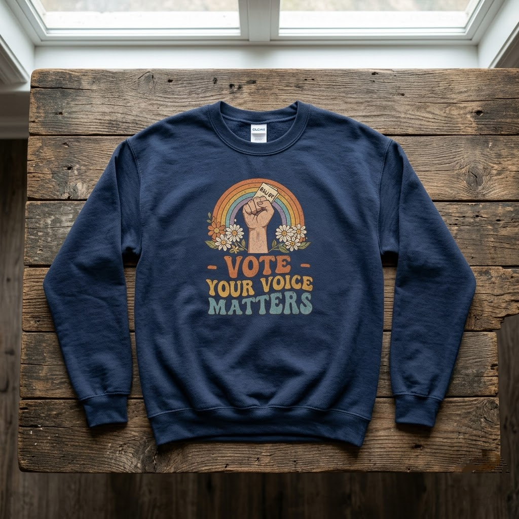 Vote Your Voice Matters Retro Election Gift (T-Shirt, Sweatshirt, Hoodie)