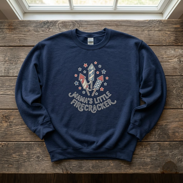 Mamas Little Firecracker Retro Fireworks Gift (T-Shirt, Sweatshirt, Hoodie)