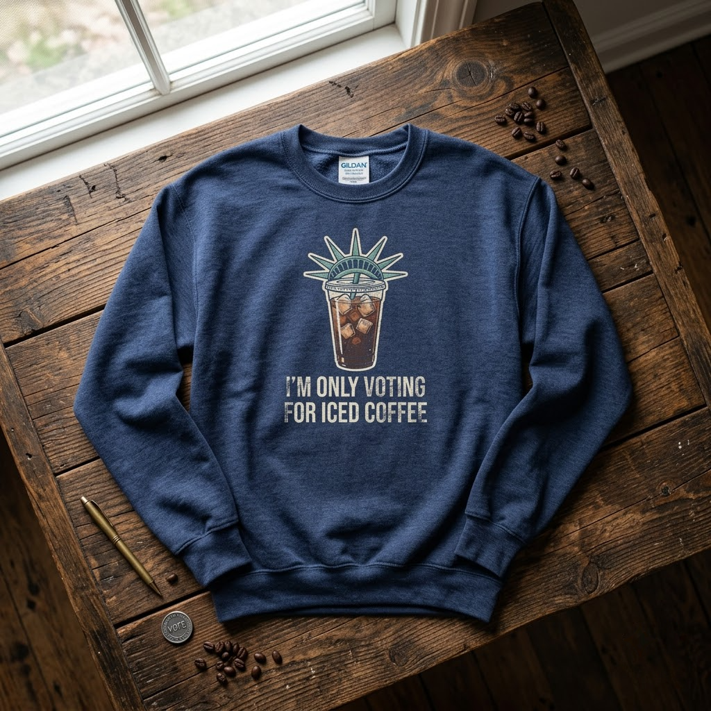 I'm Only Voting For Iced Coffee Funny Election Gift (T-Shirt, Sweatshirt, Hoodie)