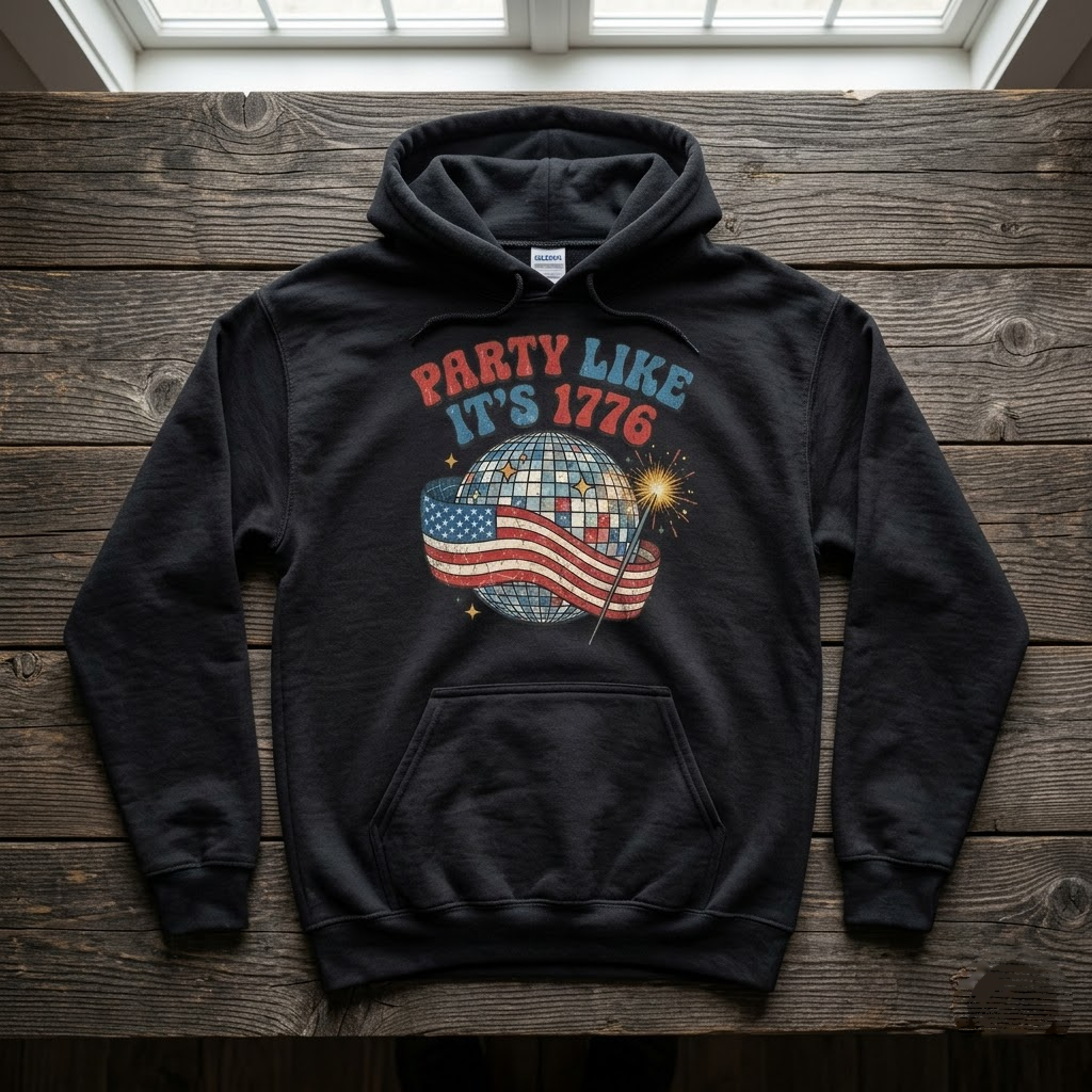 Party Like Its 1776 Retro Disco Ball Patriotic Gift (T-Shirt, Sweatshirt, Hoodie)