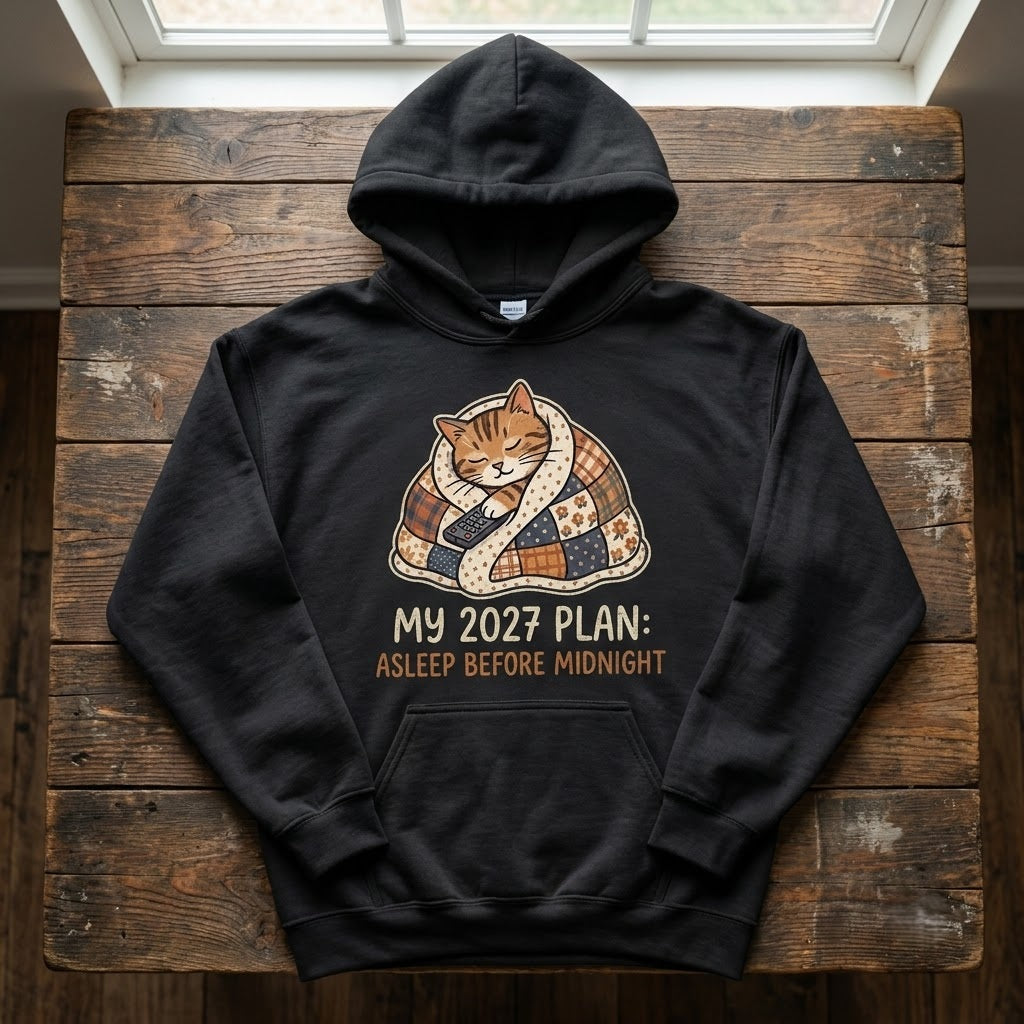 My 2027 Plan Asleep Before Midnight Funny Introvert NYE Gift (T-Shirt, Sweatshirt, Hoodie)