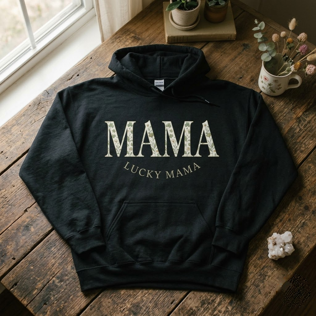Lucky Mama Floral St Patricks Day Mom Gift (T-Shirt, Sweatshirt, Hoodie)