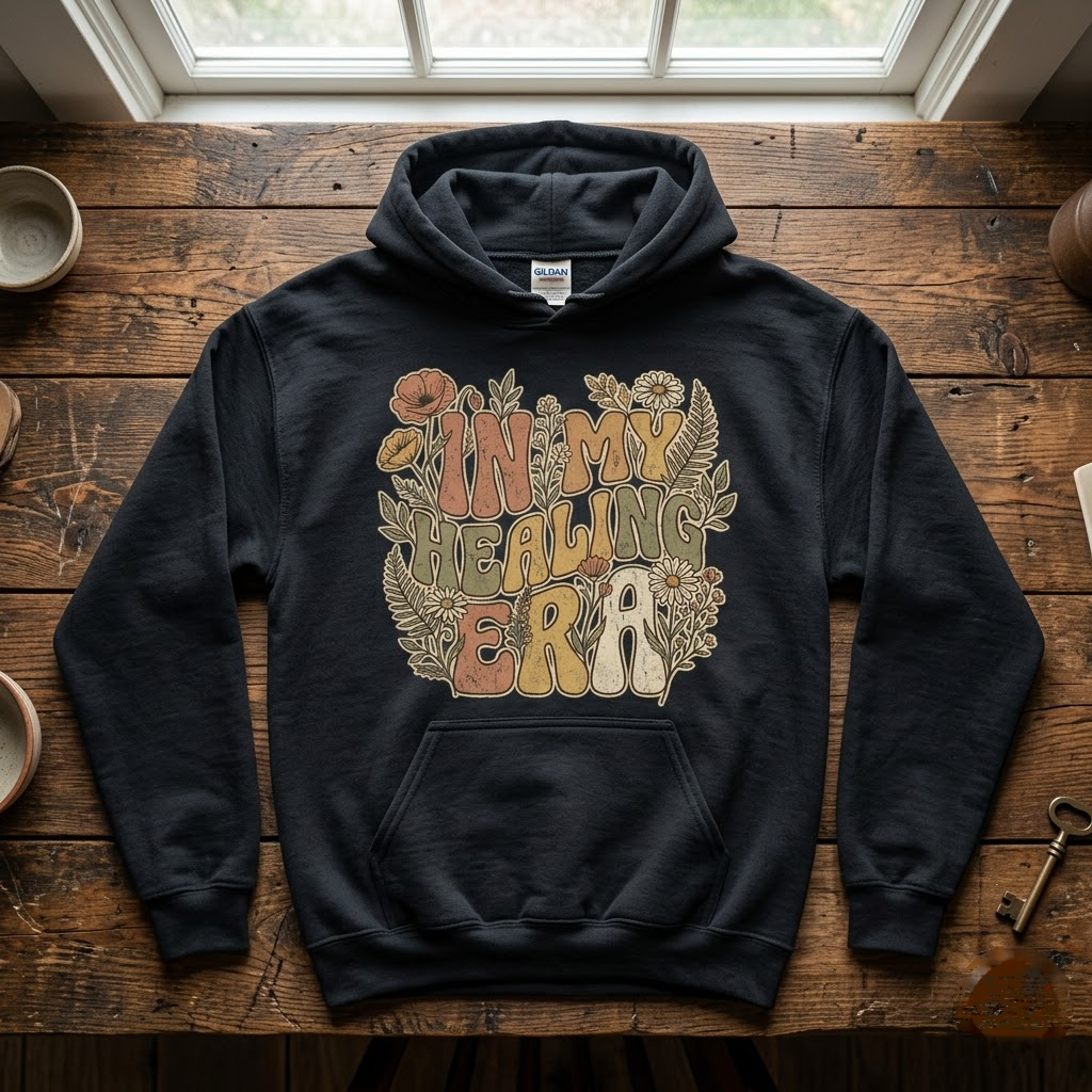 Retro In My Healing Era Floral Mental Health Gift (T-Shirt, Sweatshirt, Hoodie)