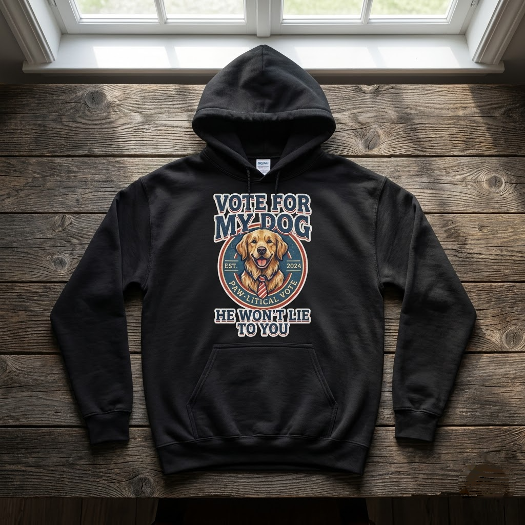 Vote For My Dog He Won't Lie Funny Election Gift (T-Shirt, Sweatshirt, Hoodie)