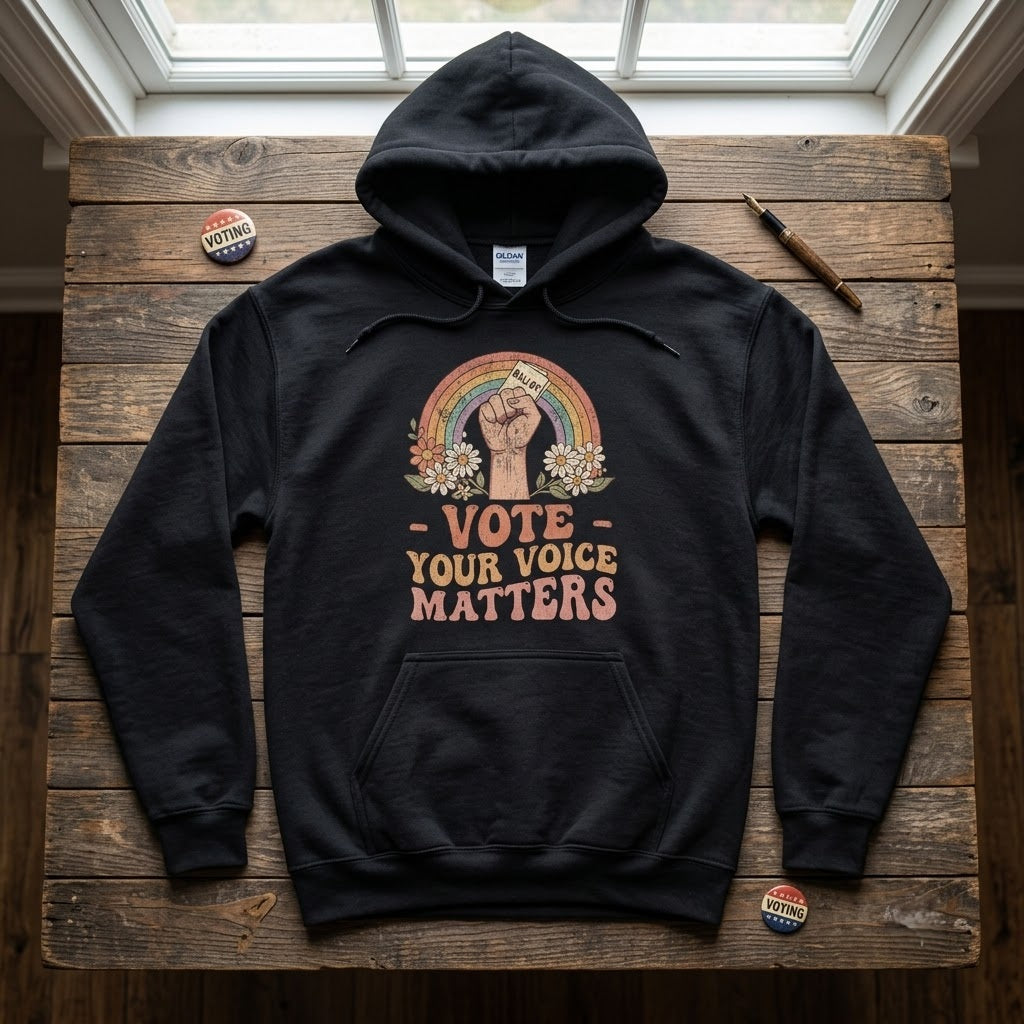 Vote Your Voice Matters Retro Election Gift (T-Shirt, Sweatshirt, Hoodie)
