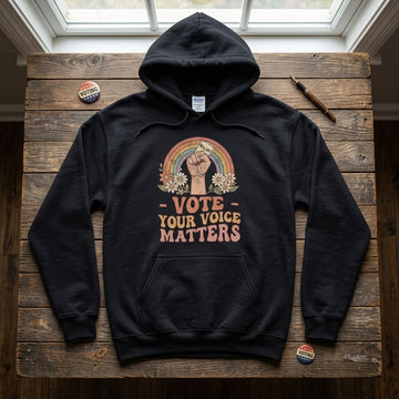 Vote Your Voice Matters Retro Election Gift (T-Shirt, Sweatshirt, Hoodie)
