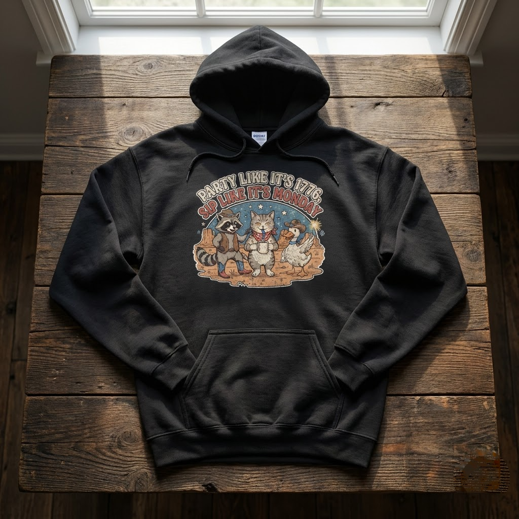 Party Like Its 1776 Sip Like Its Monday Funny Western Coffee Gift (T-Shirt, Sweatshirt, Hoodie)