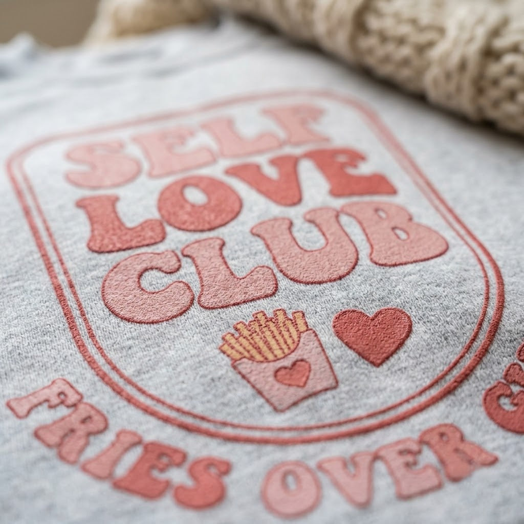 Self Love Club Fries Over Guys Funny Bestie Gift (T-Shirt, Sweatshirt, Hoodie)