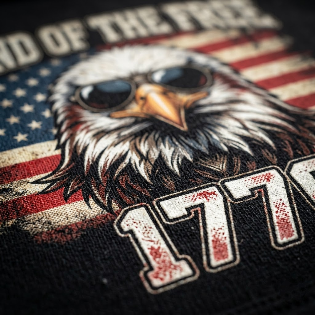 Land Of The Free 1776 Bald Eagle Patriotic Gift (T-Shirt, Sweatshirt, Hoodie)