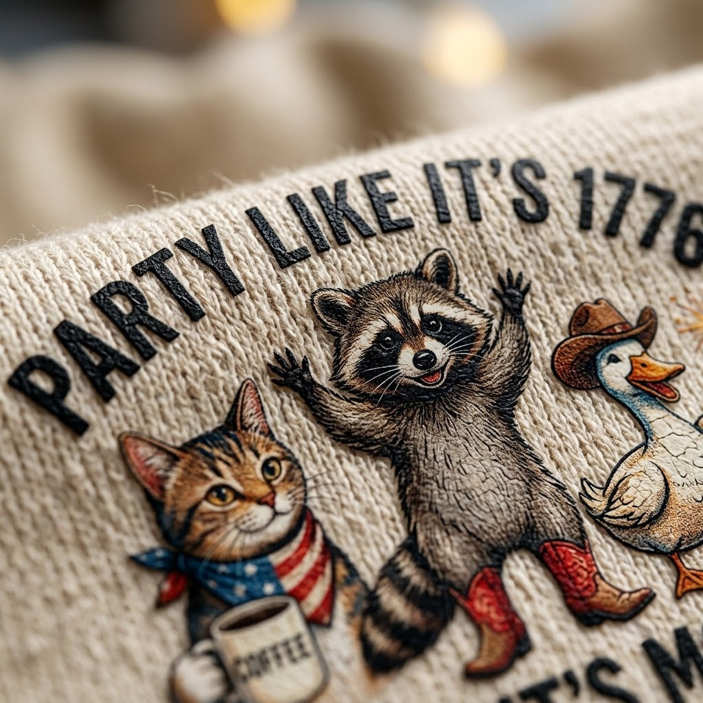 Party Like Its 1776 Sip Like Its Monday Funny Animal Coffee Gift (T-Shirt, Sweatshirt, Hoodie)