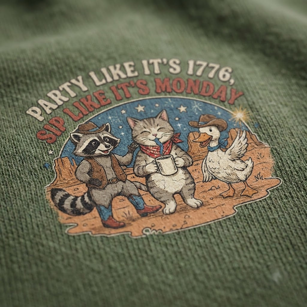 Party Like Its 1776 Sip Like Its Monday Funny Western Coffee Gift (T-Shirt, Sweatshirt, Hoodie)
