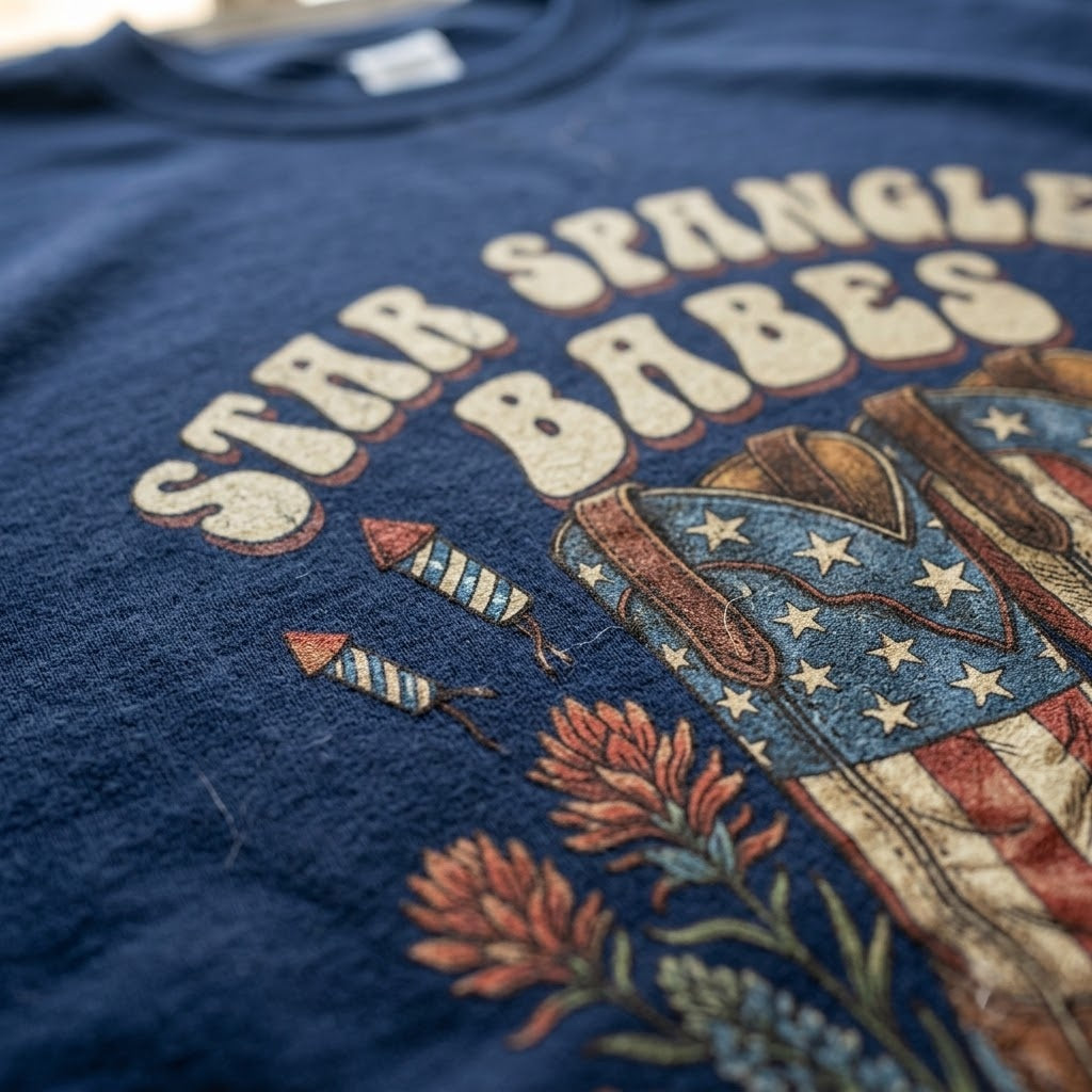 Star Spangled Babes Retro Western Patriotic Cowgirl Gift (T-Shirt, Sweatshirt, Hoodie)