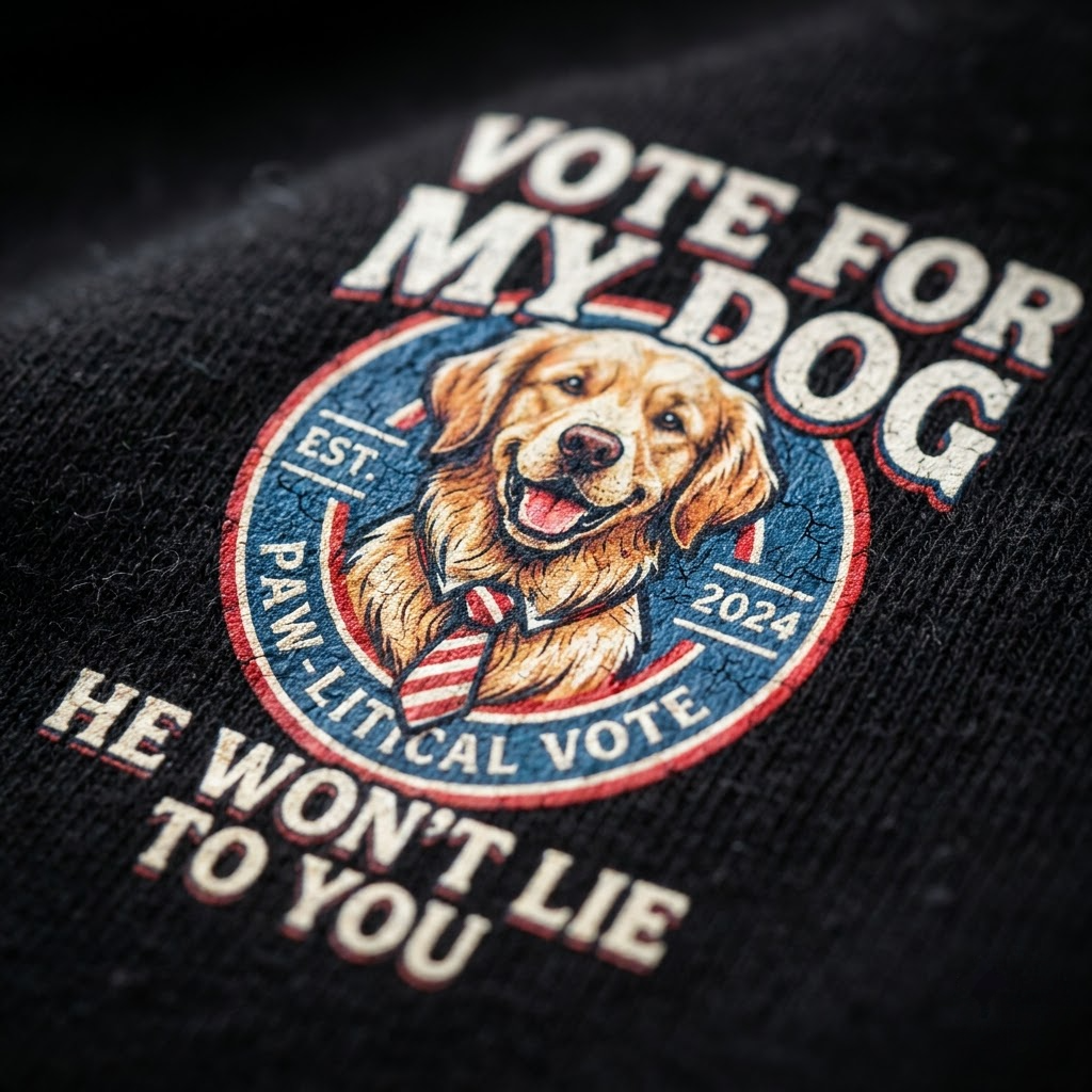 Vote For My Dog He Won't Lie Funny Election Gift (T-Shirt, Sweatshirt, Hoodie)