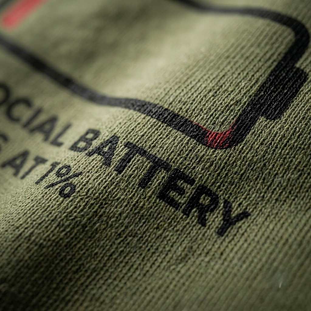 My Social Battery Is At 1% Funny Introvert Gift (T-Shirt, Sweatshirt, Hoodie)