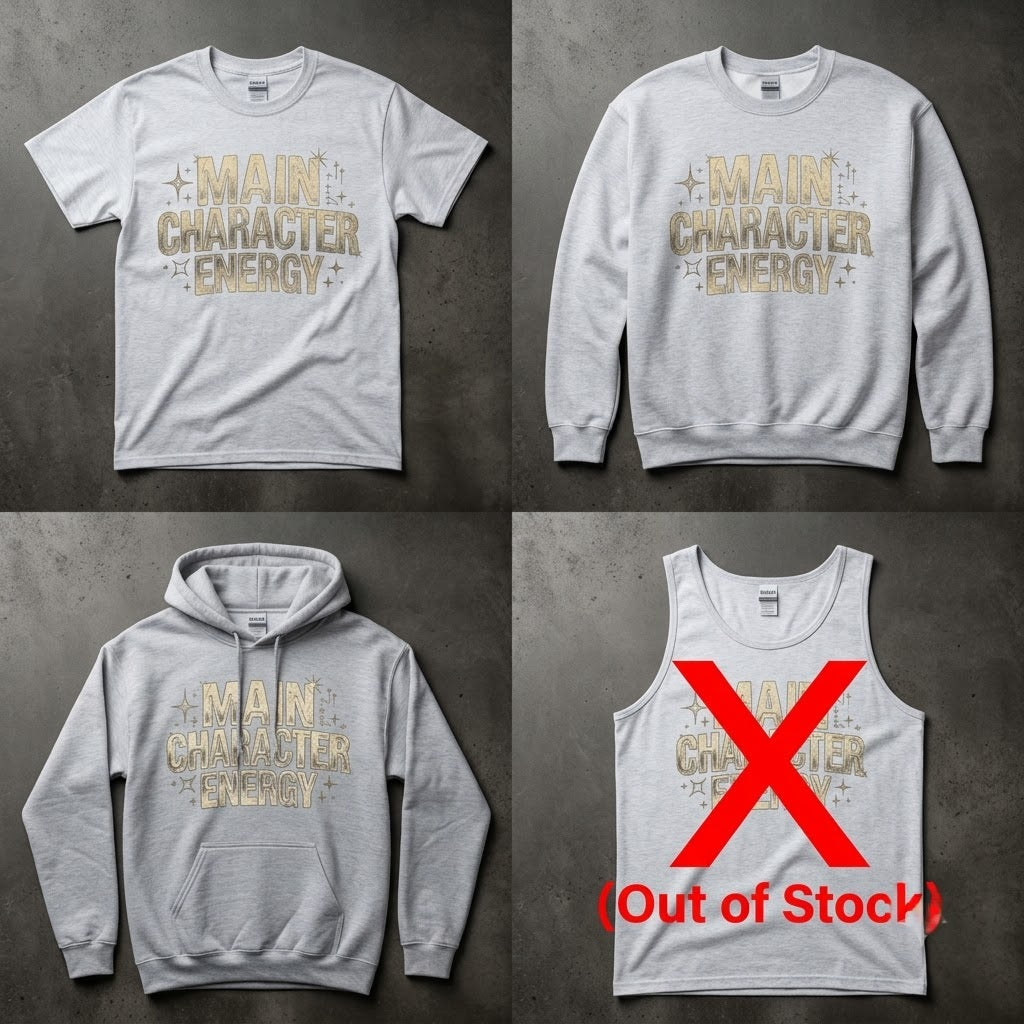 Main Character Energy Shirt, Retro Y2K Aesthetic Sweatshirt, Vintage Distressed Typography Hoodie